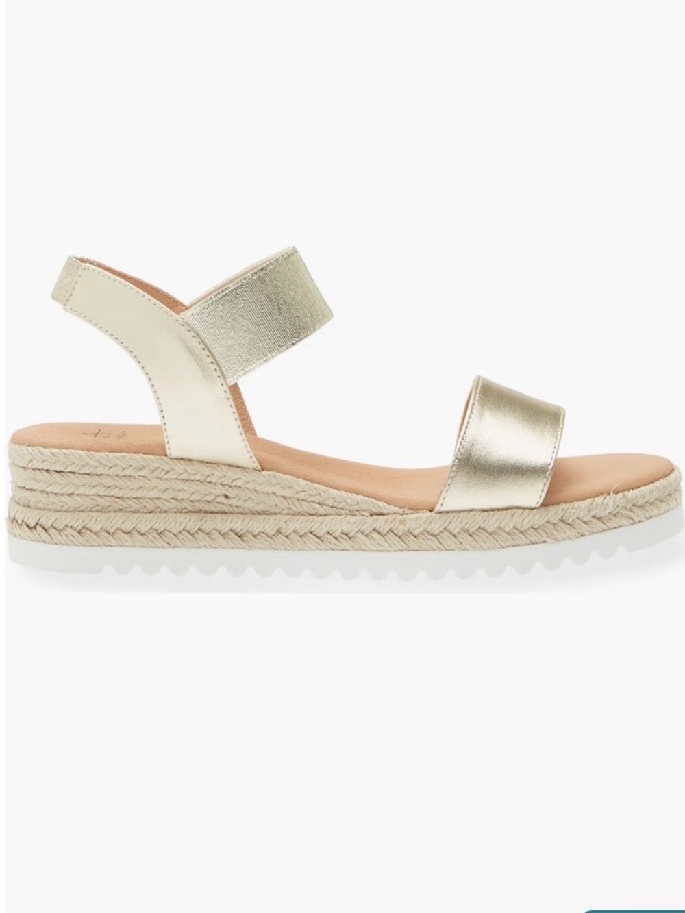 Aquatalia Metallic Gold Espadrille Wedge Sandal